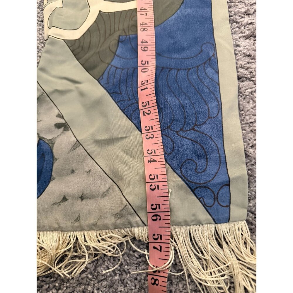 Fringed Rectangular Scarf Reversible Two Differen… - image 7